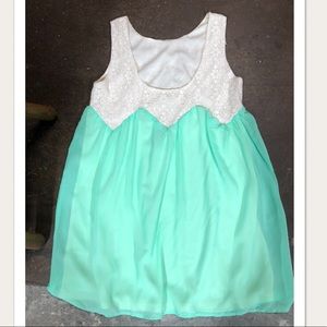 White and Mint Dress